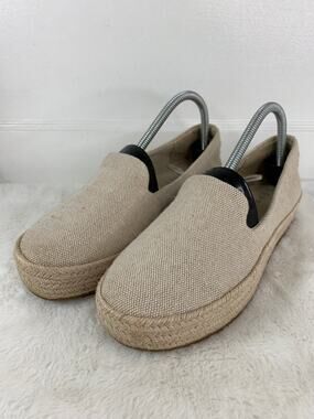 ESPRIT Women’s Carina Tan Canvas Slip-On Espadrille Shoes Size 8M